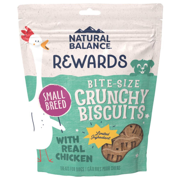 Natural Balance Rewards Biscuits croustillants taille bouchée avec vrai poulet Friandises pour petits chiens