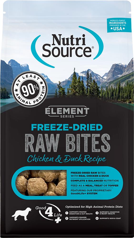 NutriSource Element Series Bouchées crues de poulet & canard Aliment lyophilisé pour chiens