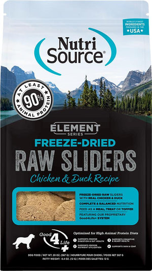 NutriSource Element Series Chicken & Duck Raw Sliders Freeze-Dried Dog Food