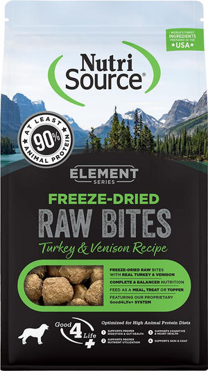 NutriSource Element Series Turkey & Venison Raw Bites Freeze-Dried Dog Food