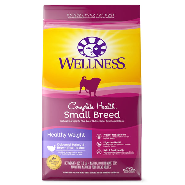 Wellness Complete Health Small Breed Adult Healthy Weight Turkey & Brown Rice Dry Dog Food