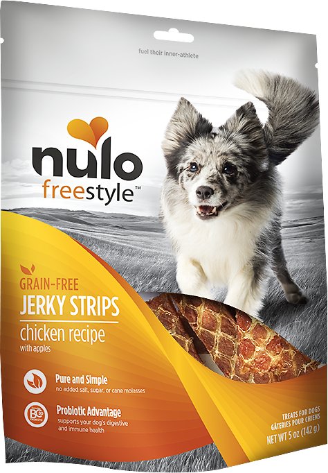 Nulo Dog Freestyle Grain-Free Chicken Recipe With Apples Jerky Dog Treats, 5-oz