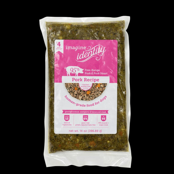 Identity Imagine Recette 95 % Porc Cuit Doucement Nourriture Congelée pour Chiens