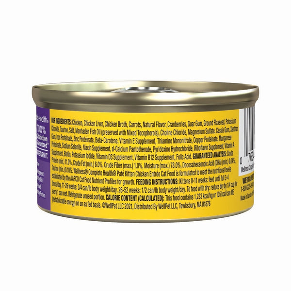 Wellness Complete Health Pate Kitten Chicken Wet Cat Food Can