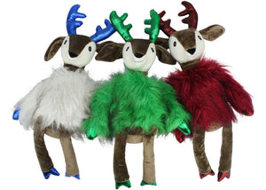 Multipet Holiday Dapper Deer Dog Toy, Color Varies