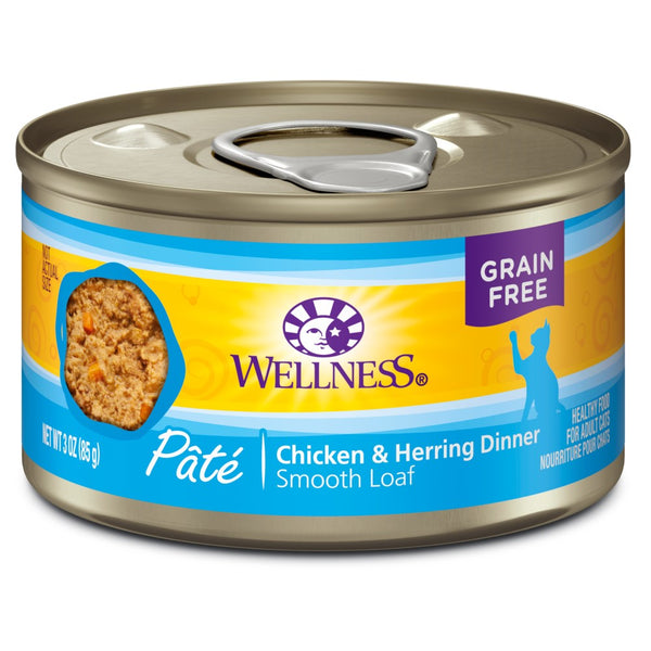 Wellness Complete Health Pate Chicken & Herring Formula Grain-Free Wet Cat Food Cans