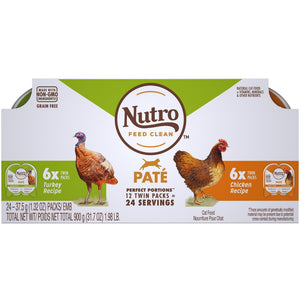 Nutro Perfect Portions Pate Turkey & Chicken Variety Pack Wet Cat Food Trays