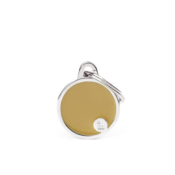 MyFamily Basic Handmade Circle Pet ID Tag, Brown