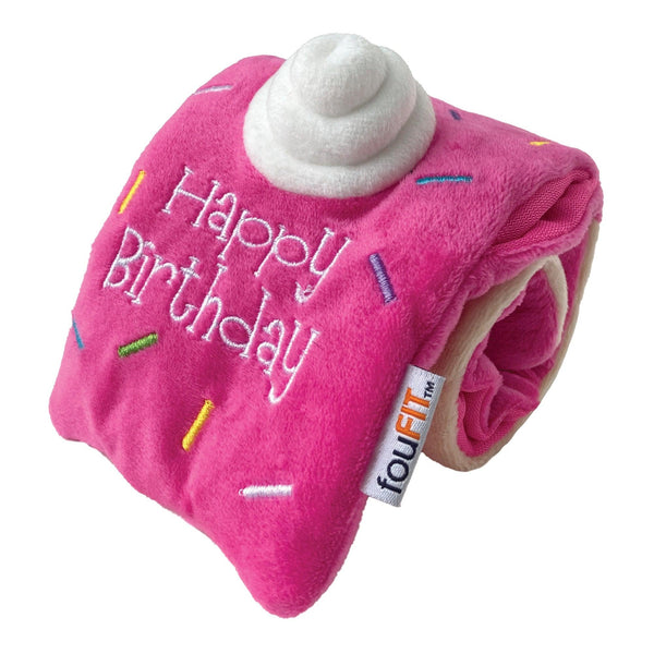 foufouBRANDS fouFIT Hide 'n Seek Birthday Roll Cake Dog Toy, Pink
