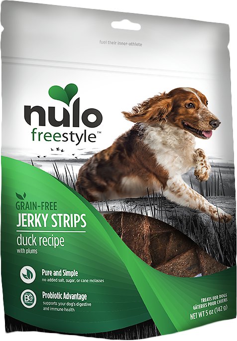 Nulo Dog Freestyle Grain-Free Duck Recipe With Plum Jerky Dog Treats, 5-oz