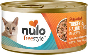 Nulo Cat Freestyle Shredded Turkey & Halibut in Gravy Grain-Free Canned Cat Food