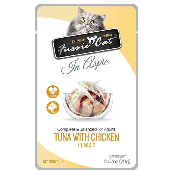 Fussie Cat Premium Tuna with Chicken in Aspic Wet Cat Food Pouch