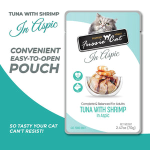 Fussie Cat Premium Tuna with Shrimp in Aspic Wet Cat Food Pouch
