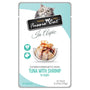 Fussie Cat Premium Thon avec crevettes en aspic Nourriture humide pour chat en sachet