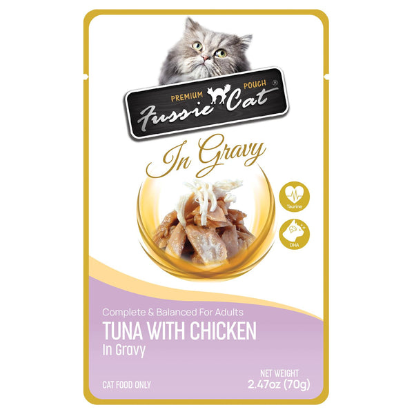 Fussie Cat Premium Tuna with Chicken in Gravy Wet Cat Food Pouch