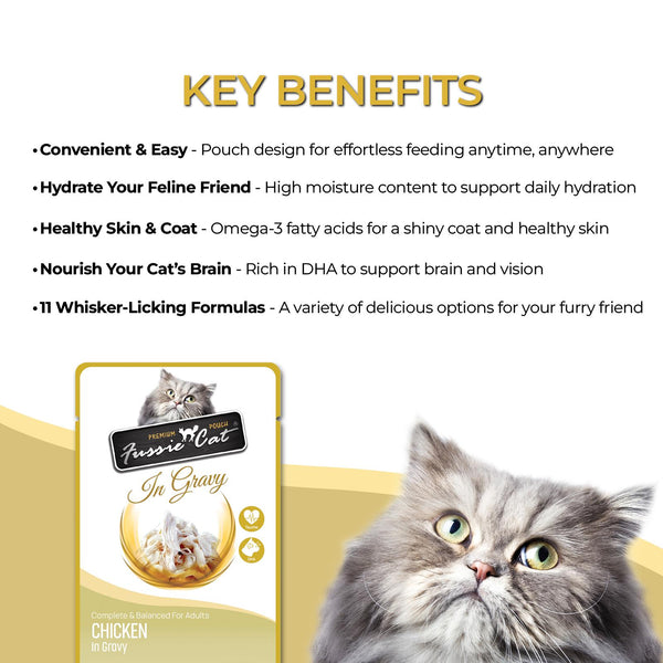 Fussie Cat Premium Poulet en sauce Nourriture humide pour chat en sachet