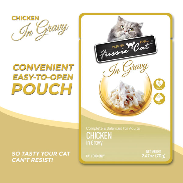 Fussie Cat Premium Poulet en sauce Nourriture humide pour chat en sachet