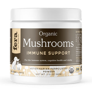 Fera Pet Organics USDA Organic Mushrooms Immune Support Powder Dog & Cat Supplement