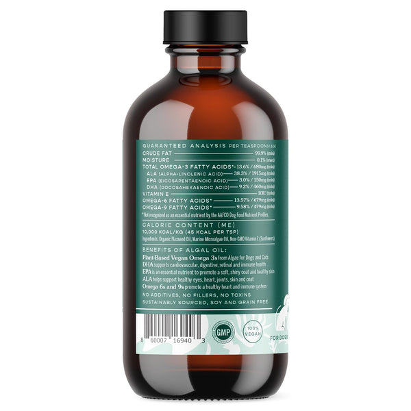 Fera Pet Organics Huile d’algues Vegan Oméga-3 pour chiens et chats