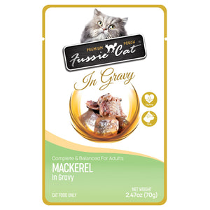 Fussie Cat Premium Mackerel in Gravy Wet Cat Food Pouch