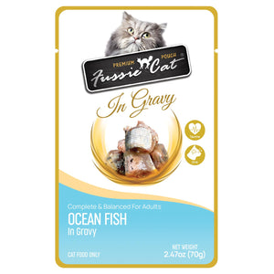 Fussie Cat Premium Ocean Fish in Gravy Wet Cat Food Pouch