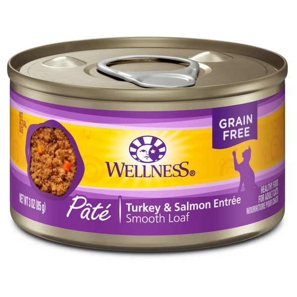 Wellness Complete Health Pate Turkey & Salmon Formula Grain-Free Wet Cat Food Cans