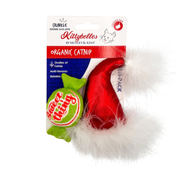 Huxley & Kent Kittybelles Jouet peluche pour chat Chapeau de Père Noël & Bonbon Sweet Thing