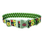 Sublime Collier ajustable pour chien, Tournesol avec motif losange vert