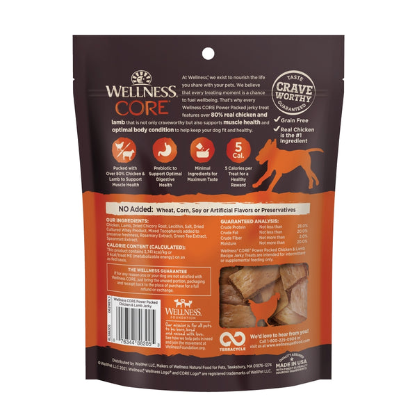 Wellness CORE Friandises pour chien au poulet et agneau jerkys sans céréales, 4 oz