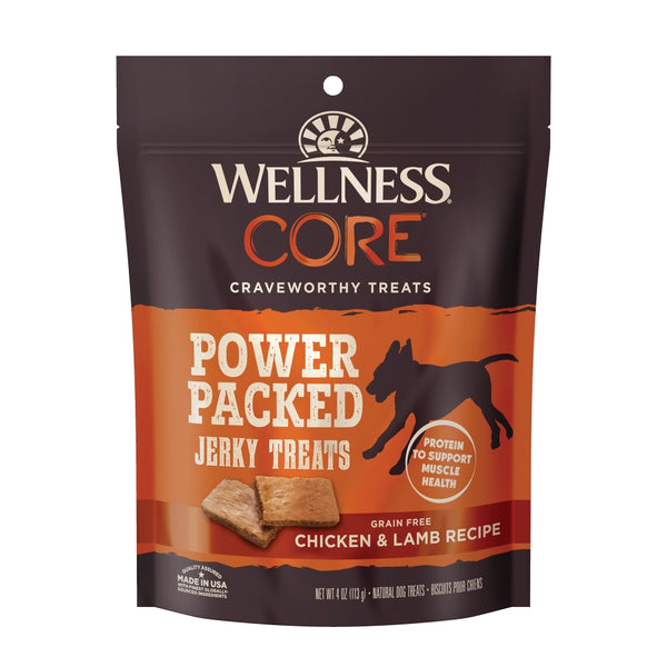 Wellness CORE Friandises pour chien au poulet et agneau jerkys sans céréales, 4 oz