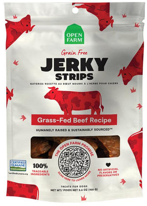 Open Farm Lanières Jerky Friandises sans céréales Recette au bœuf nourri à l'herbe