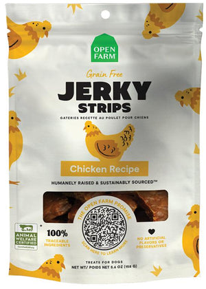Open Farm Jerky Strips Chicken Recipe Grain-Free Dog Treats