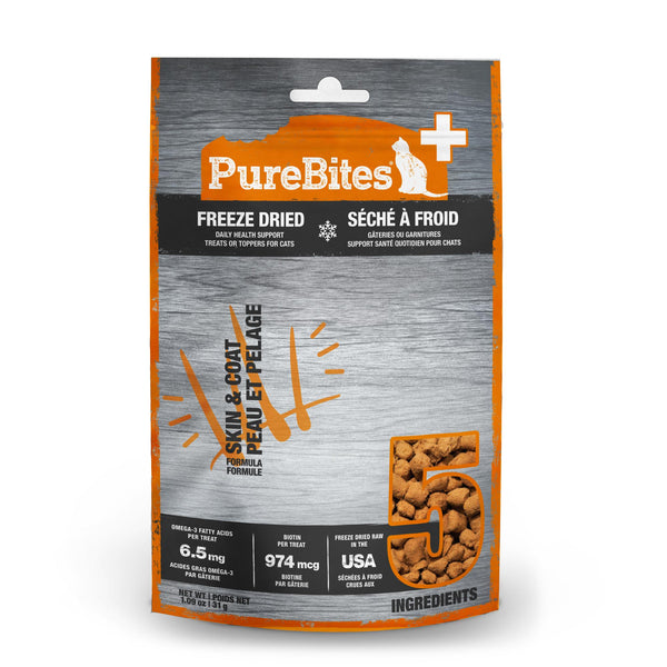 PureBites Friandises lyophilisées soin de la peau et du pelage pour chats
