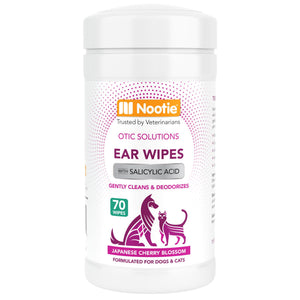 Nootie Japanese Cherry Blossom Ear Wipes for Dogs & Cats, 70 count