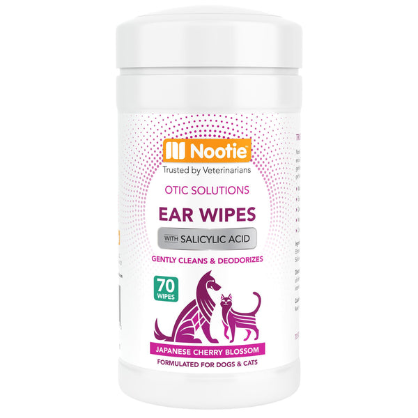 Nootie Japanese Cherry Blossom Ear Wipes for Dogs & Cats, 70 count