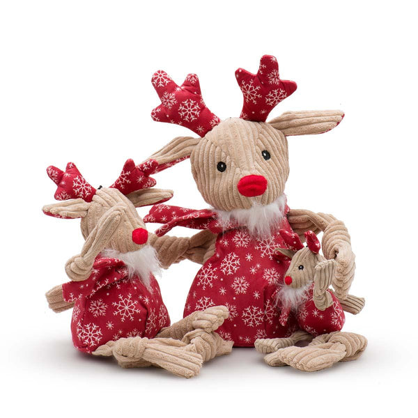 HuggleHounds Jingle all the Way Rudy Knottie Dog Toy
