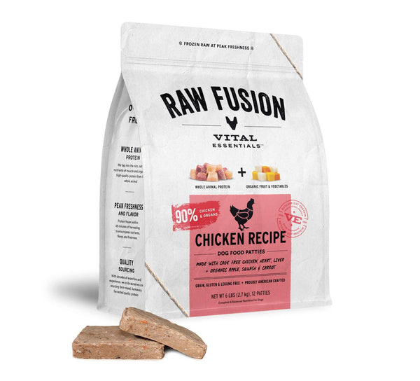Vital Essentials Raw Fusion Chicken Patties Frozen Dog Food