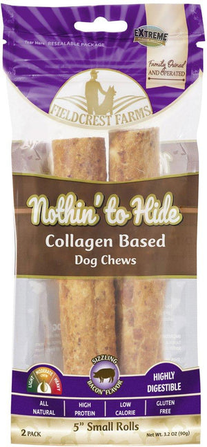 Fieldcrest Farms Nothin' to Hide Bacon Roll Dog Treats, 5-in
