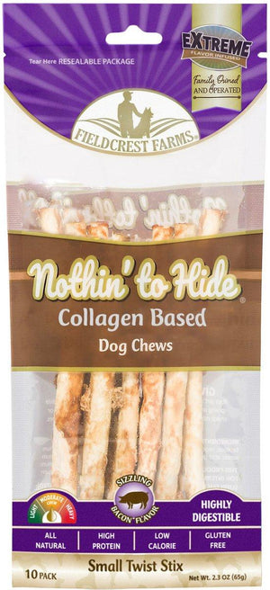 Fieldcrest Farms Nothin' to Hide Bacon Twist Stix Dog Treats, Small