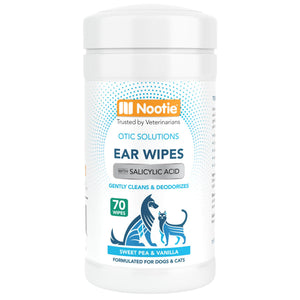 Nootie Sweet Pea & Vanilla Ear Wipes for Dogs & Cats, 70-count
