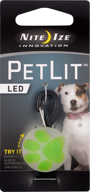 Nite Ize PetLit LED Collar Light, Lime Paw