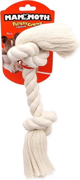 Mammoth Flossy Chews Cotton Rope Bone Dog Toy, White, X-Large