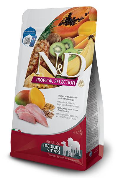 Farmina N&D Tropical Selection Chicken, Spelt, Oats & Tropical Fruits Adult Medium & Maxi Dry Dog Food