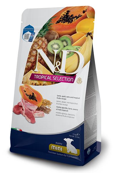 Farmina N&D Tropical Selection Agneau, Épeautre, Avoine & Fruits Tropicaux Aliments secs Mini Chiot