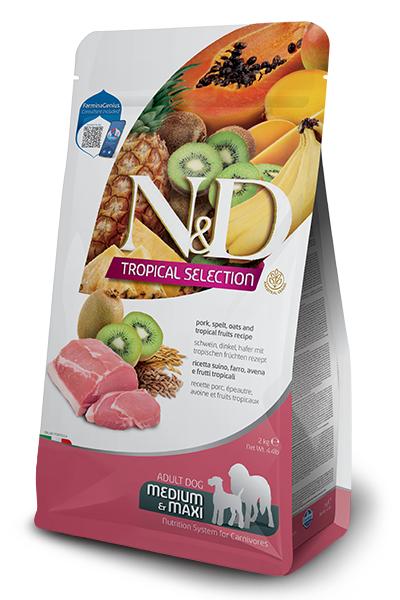 Farmina N&D Tropical Selection Pork, Spelt, Oats & Tropical Fruits Adult Medium & Maxi Dry Dog Food