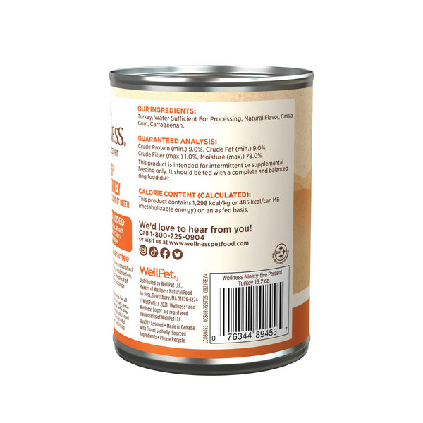 Wellness 95% Turkey Grain-Free Wet Dog Food Can