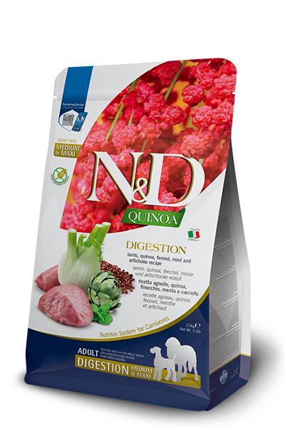 Farmina N&D Quinoa Digestion Lamb Adult Medium & Maxi Dry Dog Food