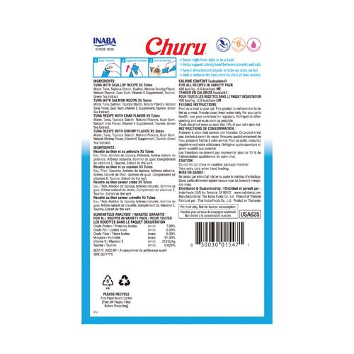 INABA Churu Pack Variété Purée Thon & Fruits de Mer Friandises pour chats