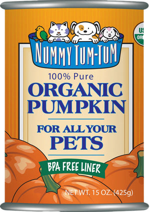 Nummy Tum-Tum Pure Organic Pumpkin Canned Dog & Cat Food Supplement