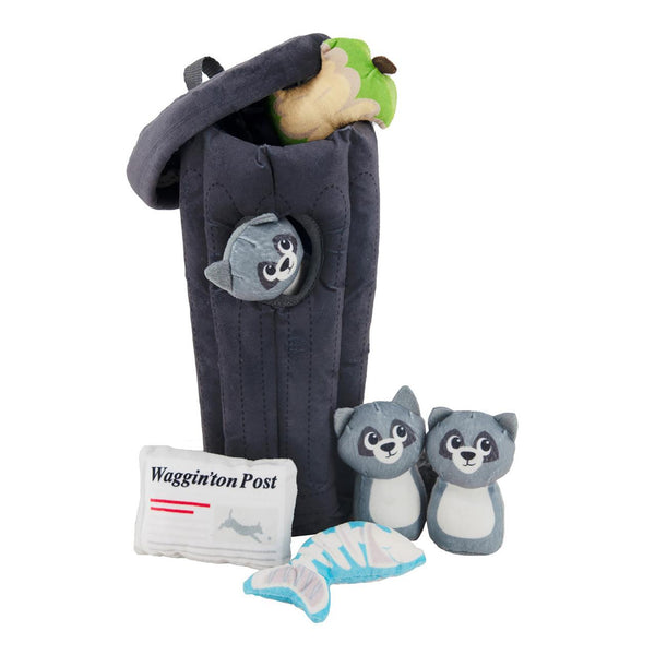 Outward Hound Hide A Raccoon Plush Puzzle Dog Toy, Grey